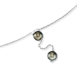 C. 1990 Vintage 8.5-9mm Black Cultured Pearl Station Necklace in 18kt White Gold