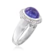 4.20 Carat Tanzanite and .17 ct. t.w. Diamond Ring in 14kt White Gold