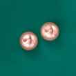 12mm 14kt Rose Gold Button Earrings