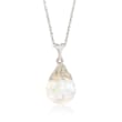 Floating Opal Pendant Necklace in 14kt White Gold