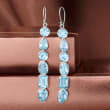 12.90 ct. t.w. Sky Blue Topaz Drop Earrings in Sterling Silver