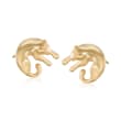 Italian 18kt Gold Over Sterling Silver Panther Earrings