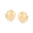 14kt Yellow Gold Domed Button Earrings