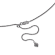 Italian Sterling Silver Adjustable Slider Crisscross Chain Necklace in Black