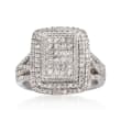 1.00 ct. t.w. Diamond Three-Tier Cushion Ring in Sterling Silver