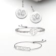 Sterling Silver Personalized Roman Numeral Date Bolo Bracelet 