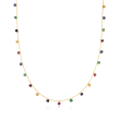 4.10 ct. t.w. Multicolored Sapphire and 1.30 ct. t.w. Ruby Bead Station Necklace in 10kt Yellow Gold