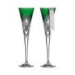 Waterford Crystal 2021 Times Square Set of 2 Emerald Toasting Flutes