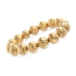 Italian Andiamo 14kt Yellow Gold Ribbed Bead Bracelet with Magnetic Clasp