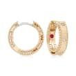Roberto Coin &quot;Symphony Princess&quot; Diamond-Accented Hoop Earrings in 18kt Yellow Gold