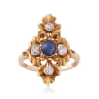 C. 1910 Vintage .25 Carat Sapphire and .33 ct. t.w. Diamond Ring in Platinum and 18kt Gold