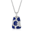 Belle Etoile &quot;Adina&quot; Lapis and .45 ct. t.w. CZ Pendant in Sterling Silver  