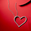.10 ct. t.w. Diamond Heart Pendant Necklace in Sterling Silver