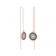 Swarovski Crystal &quot;Lollypop&quot; Bullseye Drop Threader Earrings in Rose Gold-Plated Metal