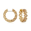 Roberto Coin &quot;Barocco&quot; Diamond Hoop Earrings in 18kt Yellow Gold
