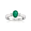 .40 Carat Emerald and .15 ct. t.w. Diamond Ring in 14kt White Gold