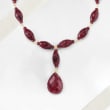 175.00 ct. t.w. Ruby Drop Necklace in 18kt Yellow Gold Over Sterling Silver