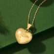Italian 18kt Yellow Gold Heart Pendant Necklace