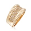 C. 1990 Vintage .50 ct. t.w. Pave Diamond Wide Ring in 14kt Yellow Gold