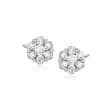 .50 ct. t.w. Diamond Floral Cluster Stud Earrings in 14kt White Gold
