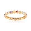 1.20 ct. t.w. Multi-Stone Eternity Band in 18kt Gold Over Sterling