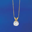 1.20 Carat Diamond Solitaire Necklace in 14kt Yellow Gold