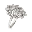 C. 1970 Vintage 2.35 ct. t.w. Diamond Cluster Ring in 18kt White Gold