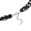 5-7.5mm Cultured Pearl and Black Onyx Torsade Necklace in Sterling Silver