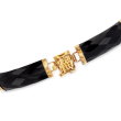 C. 1990 Vintage Black Onyx Bracelet in 14kt Yellow Gold