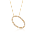 .36 ct. t.w. Diamond Open Oval Pendant Necklace in 14kt Yellow Gold