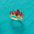4.50 ct. t.w. Garnet Five-Stone Ring in 18kt Gold Over Sterling