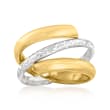 Italian 14kt Two-Tone Gold Spiral Ring