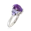 Purple Turquoise and .80 ct. t.w. Purple Tanzanite Ring in Sterling Silver