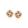 Italian 14kt Tri-Colored Gold Love Knot Earrings