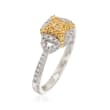 Gregg Ruth .50 ct. t.w. Yellow and White Diamond Ring in 18kt White Gold