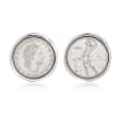Men's Genuine 50-Lira Coin Cuff Links in Sterling Silver