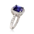 Simulated Tanzanite and .60 ct. t.w. CZ Ring in Sterling Silver