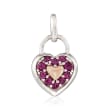 .40 ct. t.w. Rhodolite Garnet Heart-Shaped Pendant in Sterling Silver and 14kt Rose Gold