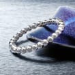 Italian Sterling Silver Beaded Bangle Bracelet