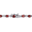9.75 ct. t.w. Garnet Tennis Bracelet with Diamond Accents in Sterling Silver 