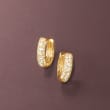 .50 ct. t.w. CZ Huggie Hoop Earrings in 14kt Yellow Gold