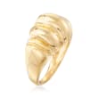 Italian 18kt Gold Over Sterling Domed Shrimp Ring