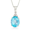 2.60 Carat Topaz Necklace with Diamond Accents in 14kt White Gold
