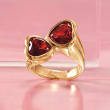 5.90 ct. t.w. Garnet Heart Bypass Ring in 14kt Yellow Gold