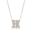 C. 2000 Vintage Alex Woo University &quot;H&quot; Diamond-Accented Necklace in 14kt White Gold