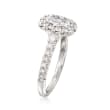 Henri Daussi 1.24 ct. t.w. Diamond Halo Engagement Ring in 18kt White Gold