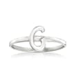 14kt White Gold Personalized Single-Initial Ring