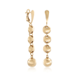 14kt Yellow Gold Circle and Bead Drop Earrings