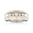 Men's .50 ct. t.w. Diamond Wedding Ring in 14kt Two-Tone Gold