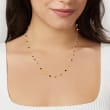 4.10 ct. t.w. Multicolored Sapphire and 1.30 ct. t.w. Ruby Bead Station Necklace in 10kt Yellow Gold 18-inch